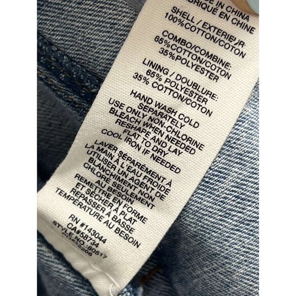 Avec Les Filles Denim Combo Trucker Jacket Size Medium Floral Patchwork Blue - Picture 8 of 10